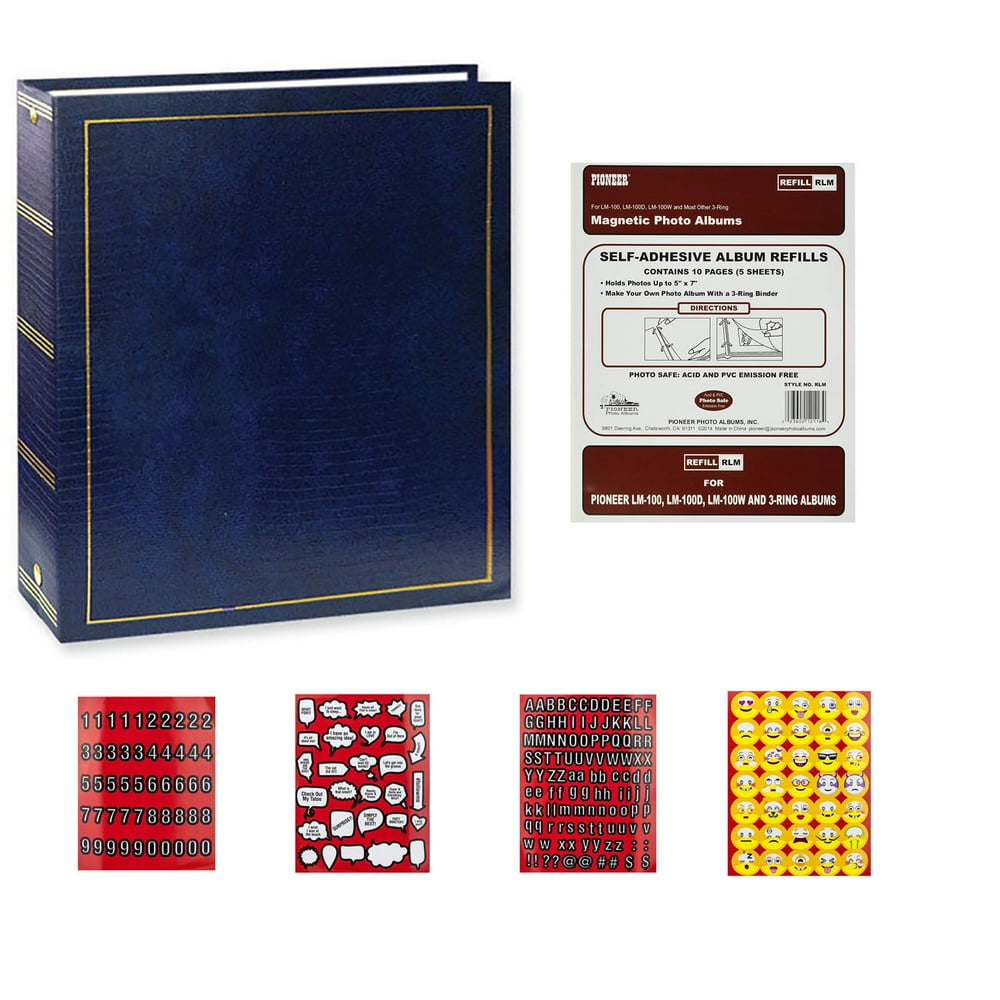 Pioneer LM100 Navy Blue Photo Album 5x7 Photos + 10 Refill