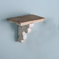 thumbnail image 4 of Hassch Wall Mounted Floating Shelf with Corbel Design, 13.8"W x 9.1"D x 11.4"H Decorative Display Rack for Entrance, Bedroom, Living Room, Kitchen, Office (Distressed Brown and Antique White), 4 of 10