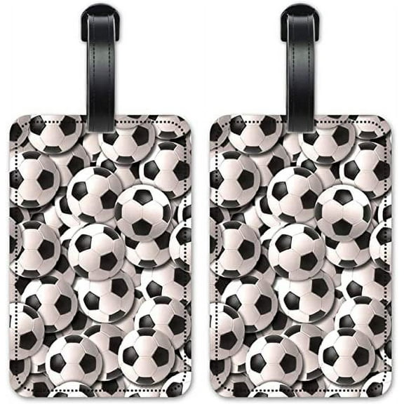 Soccer Balls - Luggage ID Tags / Suitcase Identification Cards - Set of 2