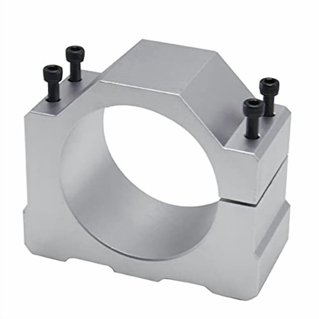 Aluminum Alloy Engraving Machine Spindle Motor Clamp Holder - 65mm Inner Diameter, 102mm Length, 50mm Width, 78mm Height, with 4 Mounting Screws Included