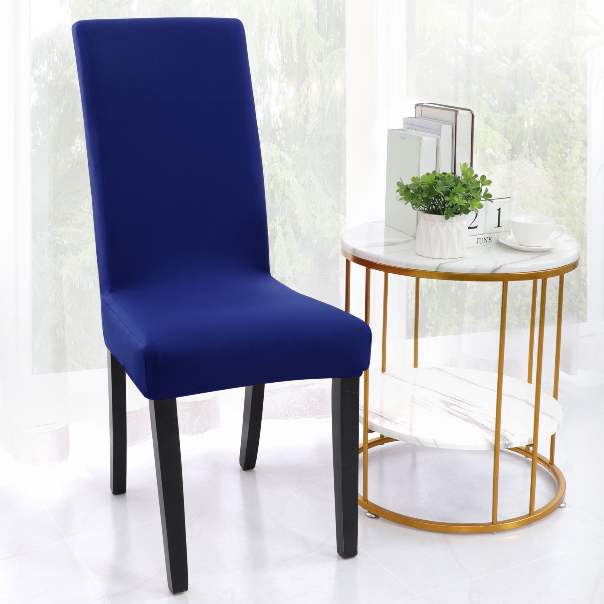 Details about   1/4/6Pcs PU Leather Stretch Dining Room Chair Cover Wedding Banquet Seat Covers 