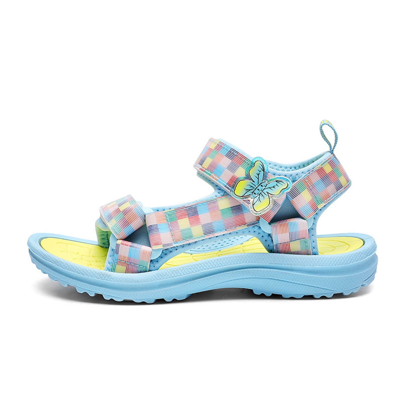 enyan Leather Kids Sandals - Natural Cork Footbed Non-Slip Slides for Kids - Lightweight Girls Sandals - Water-Resistant Girls Sandals Sandals For Toddler Girls,Yellow,Size 4.5