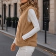 thumbnail image 6 of Nfurl Women's Fleece Vests with Pockets Warm Sleeveless Vest Jacket Trendy Fall Winter Stand Collar Outerwear Vests Yellow,M, 6 of 7