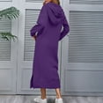 thumbnail image 6 of Women's Casual Plush Pullover Oversized Sweatshirt Dresses Long Sleeve Drawstring Hoodie Maxi Dress with Pocket, 6 of 6