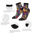 thumbnail image 5 of Rateoe Rock Music Pattern Quarter Crew Socks,Toe Seamed Ankle Socks,Cotton Cushioned Breathable Athletic Crew Sports Socks, 5 of 7