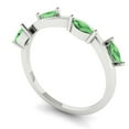 thumbnail image 2 of 0.4 ctw Wedding Band for Women - 18K White Gold Simulated Green Diamond Stackable Eternity Ring, 2 of 6