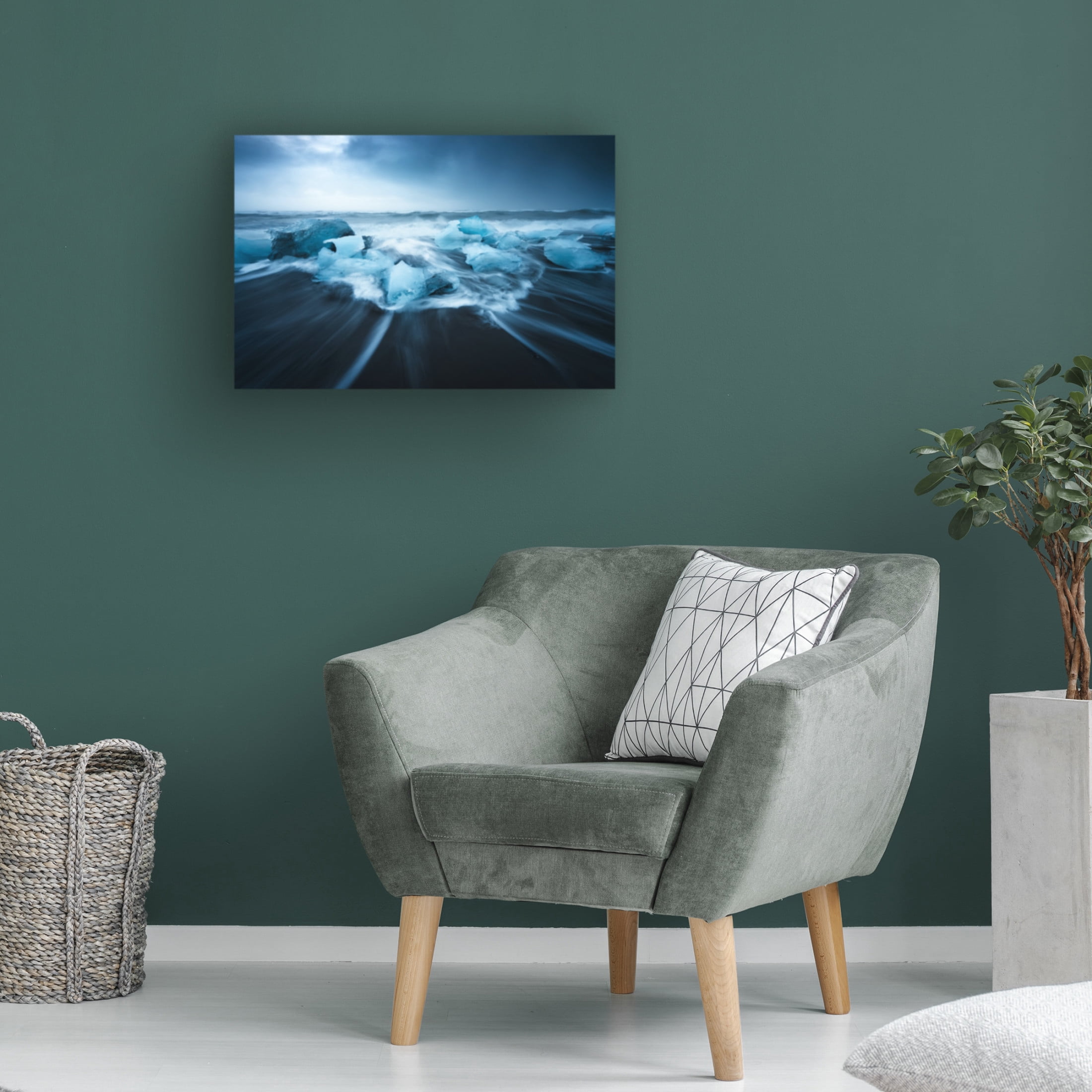 Canvas Wall Art - David Martin Castan 'Blue Ice' Wall Art for Living Room, Bedroom, or Office Décor by Trademark Fine Art - 47 x 30 Inches
