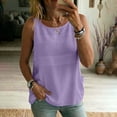 thumbnail image 6 of Husipze Cotton Linen Tank Tops for Women Sleeveless Crewneck Loose Fit Summer Shirts Basic Casual Blouses with Pockets Purple M, 6 of 8