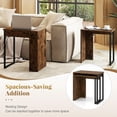 thumbnail image 3 of Nesting Coffee Table Set of 2, Rectangular Stackable Side Tables with Sturdy Metal Frames, Modern Nesting End Tables for Living Room, Bedroom, Rustic Brown, 3 of 9