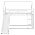 thumbnail image 4 of Euroco Twin over Twin House Bunk Bed with Ladder and Slide for Bedroom, White, 4 of 11