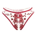 thumbnail image 2 of Womens Underwear Bikini Lace Embroidery Perspective Crotchless Hollow Underpant Brief Panties, 2 of 7