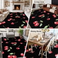 thumbnail image 6 of 5x7 Area Rugs, Cherry Rustic Non-Skid Rubber Backing Large Rectangle Rugs - Living Room Bedroom Home Office, Spring Summer Tropic Fruit Black Indoor Floor Mat Carpets Washable Rug, 6 of 9