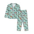 thumbnail image 1 of Balery Christmas Dachshund Conjunto de Pijama con Estampado para Mujer, Conjunto de Dos Piezas con Manga Larga, Ropa de Dormir Suave con Bolsillos, Pijamas Cómodos-XX-Large, 1 of 7