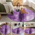 thumbnail image 5 of Purple Round Area Rug 7 FT,Non Slip Living Room Area Carpet,Retro Oil Painting Modern Abstract Art Aesthetics Washable Soft Circular Rug Floor Carpet for Bedside Office Play Room Classroom, 5 of 9