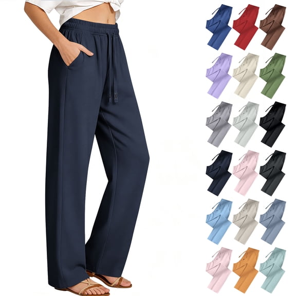 RongHuan Workout Pants for Women Men Quick Dry Straight Leg Athletic Pants Lightweight Drawstring Sweatpants Open Bottom Sweat Pants