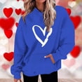 thumbnail image 2 of Penkiiy Sweat à Capuche Imprimé Col Rond pour Femmes, Manches Longues, 3TG Bleu, 2 of 5