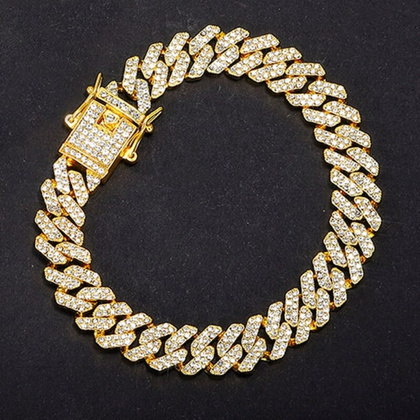 Collar de acero inoxidable para hombre, gargantilla de cadena de eslabones cubanos sin desvanecimiento, rombo de circón, joyería rapero de Hip Hop, 316L Fivean unisex