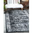 thumbnail image 2 of Unique Loom Bosphorus Imperial Rug Light Gray/Black 4' 1" x 6' 1" Border Bohemian Perfect For Living Room Bed Room Dining Room Office, 2 of 5