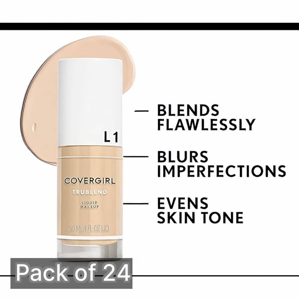 CoverGirl TruBlend Liquid Foundation, L-1 Ivory, 1 oz (Pack of 24)