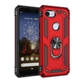 thumbnail image 1 of [PST] Google Pixel 3a Kickstand Rotating Ring Case, Heavy Duty Drop Protection Hybrid Shock Absorption Rugged Hard Phone Case Cover with Ring Stand Fits Magnetic Car Mount, 1 of 4