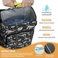 thumbnail image 2 of Travel Cooler Bag - Black Cartoon Dinosaurs Skulls Skeletons Pattern Camping Beer Cooler Backpack with Bottle Opener- Waterproof Insulated Picnic Backpacks - Cooler Bag for Beach, 2 of 6