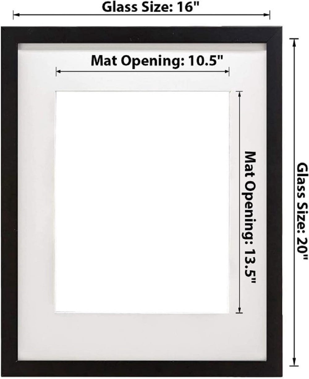 Picture Frame MDF Black Frame 16x20" Wall Mount Display, Pack of 2