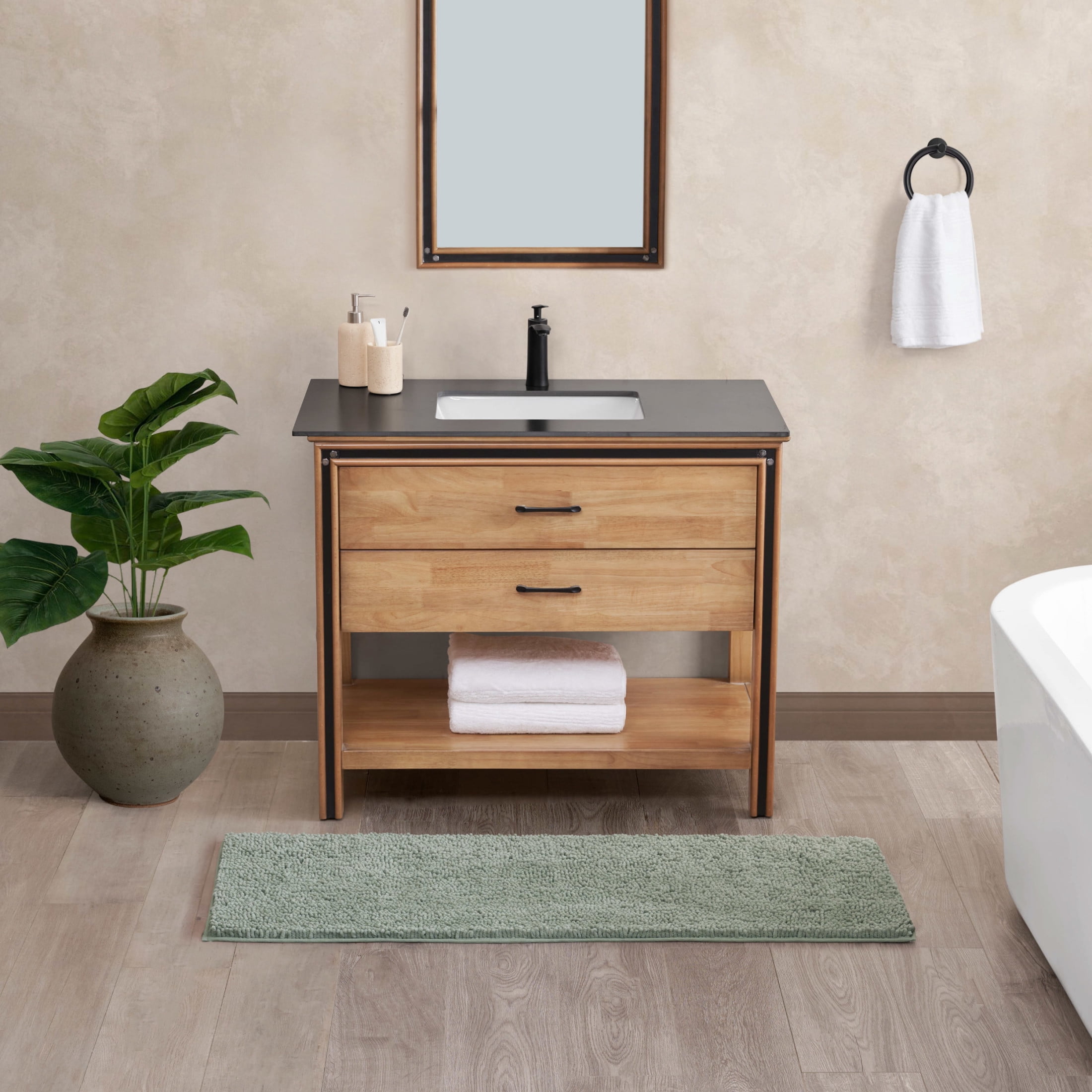 Resort Collection Chenille Plush Loop Bath Mats