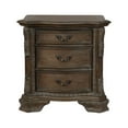 thumbnail image 2 of Traditional Nightstand with Three Storage Drawers, Solid Wood Retro Grey Cherry End Table,Vintage Bedside Table for Bedroom Furniture, 2 of 6