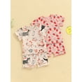thumbnail image 4 of Aojekbee Little Boy Girl Summer Outfit, Cute Animal Print Round Short Sleeve Tops Elastic Waist Shorts Infant Toddler Set, 4 of 10