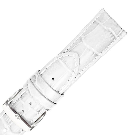 Hadley Roma MS898 26mm White Alligator Grain Genuine Leather Mens Watch Strap