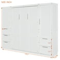 thumbnail image 3 of Harper & Bright Designs Queen Size Murphy Bed Wall Bed with 2 Side Closet, Drawers and Shelves, Cabinet Bed Folding Wall Bed for Guest Room Bedroom Office, White, 3 of 17