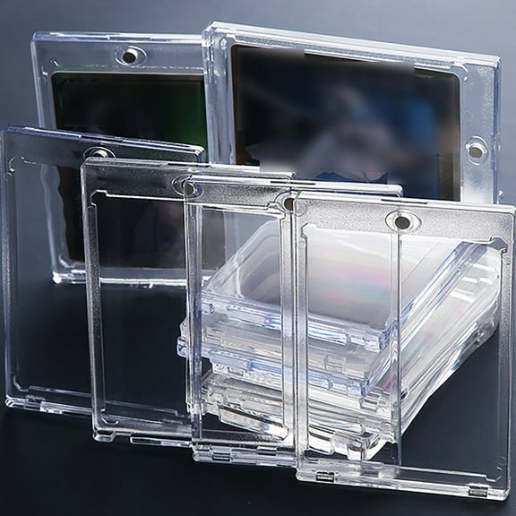 Card Holder, 75PT Hard Clear Trading Card Protector for Sports Card Baseball Card Standard Card Storage, Golden, 4"x3"x0.31"