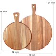 thumbnail image 5 of 21"x16" Xl Extra Large Wood Board With Handle Round Wooden Charcuterie Boards Meat Chopping Bread Serving Cheese Platter Big Pizza For Kitchen Carving Butcher, 5 of 7