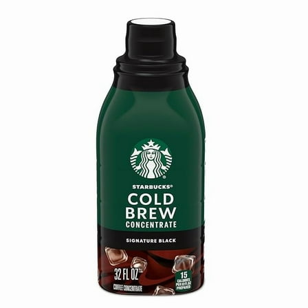 Starbucks Cold Brew Coffee Concentrate, Signature Black, 100% Arabica, Multi-Serve Bottle (32 Fl Oz)( Pack of 2 )