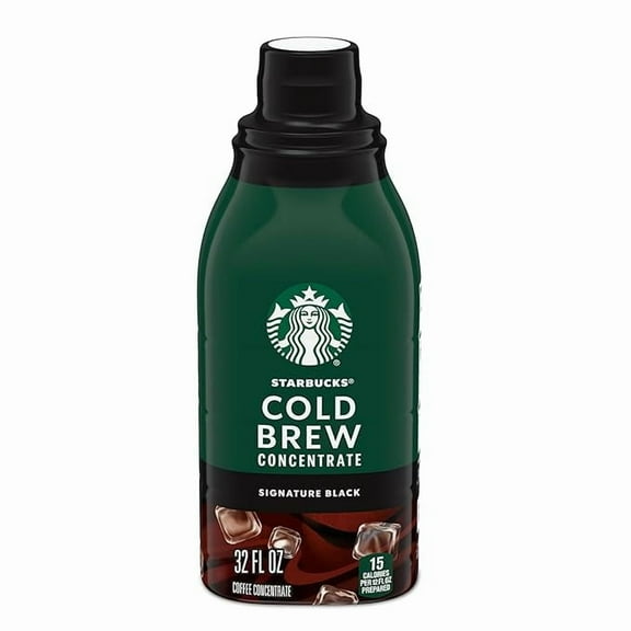 Starbucks Cold Brew Coffee Concentrate, Signature Black, 100% Arabica, Multi-Serve Bottle (32 Fl Oz)( Pack of 2 )