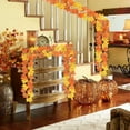 thumbnail image 6 of HomeKingdee Fall Maple Leaves Garland, Party Joy Artificial Maple Leaf Autumn Garland Hanging Fall Vines Table Decorations Front Door Fall Decor Thanksgiving Decorations Decor, 6 of 6