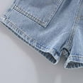 thumbnail image 4 of ibuvkizy Shorts for Girls Clearance,Casual Summer Short Pants,Big Girls Summer Thin Colorful Buttons Elastic Waist Shining Denim Perforated Denim Shorts,Baby Girl Clothes,Baby Gift Ideas, 4 of 9