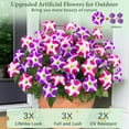 thumbnail image 6 of Yastouay Artificial Fake Flowers for Outdoor,4 Pcs No Fade Faux Petunias,UV Resistant Realistic Silk Flowers,for Garden Balcony Yard Porch Deco,Pink/Purple, 6 of 9