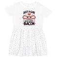 thumbnail image 3 of Inktastic Just a Girl Who Loves Bacon Girls Toddler Dress, 3 of 5