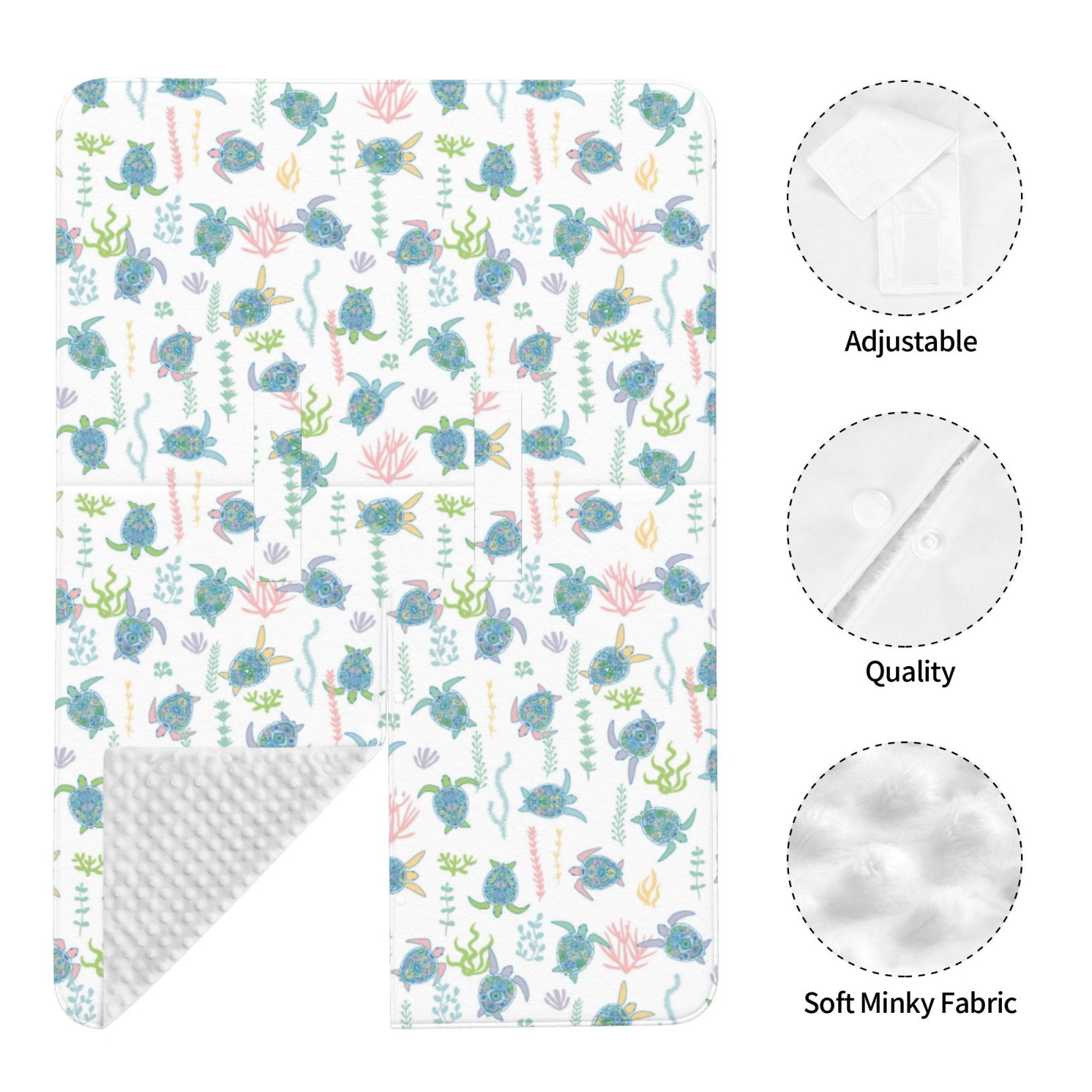 Naloa Sea Turtle Baby Car Seat Cover, Breathable Baby Carrier Cover, Multiuse Baby Carrier Cover & Nursing Breastfeeding Cover