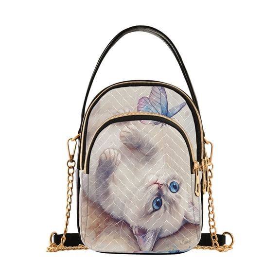 WOBOGO Blue Eyes Ragdoll Cat Ladies Chain Shoulder Bag Fashion Designer Handbag Versatile Classic Style
