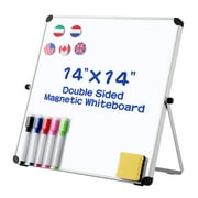 Dry Erase Board Double Sided Magnetic Whiteboard Portable Easy Carry Dry Erase Whiteboard With 5 Magnets 5 Markers 1 Board Eraser