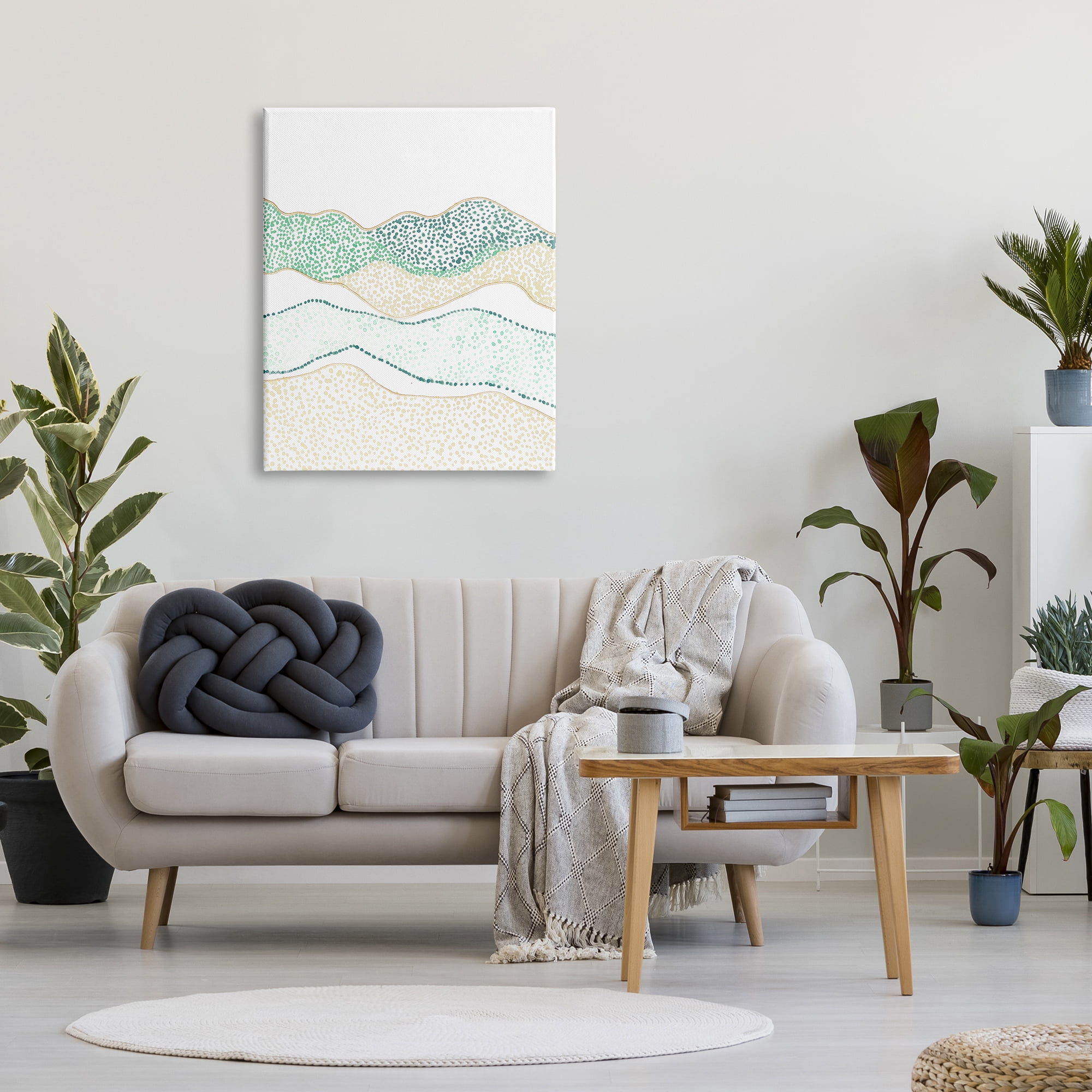 Stupell Industries Abstract Green Mountains Landscape Abstract Painting Gallery Wrapped Canvas Print Wall Art