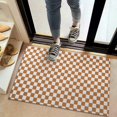 thumbnail image 2 of Orange and White Checkerboard Pattern Door Rugs,Washable Non Slip Door Mats Indoor,Decorative Door Mats,Entry Mat Indoor for Entrance,Bedroom,Kitchen,Bathroom,20"x32", 2 of 6