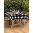 thumbnail image 3 of Outdoor Tablecloth with Umbrella Hole for Patio/Picnic/Party/Camping, Black Plaid Waterproof Table Cloth Rectangle Table Cover Washable, Farmhouse Black White Checkered (60"x 102"), 3 of 9