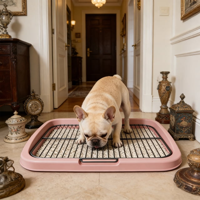 Dog Potty Tray For Small Medium Dogs With Removable Reseau Disclose Proof Base Plain Clean Pet Litter Box Portable Dog Litter Box For Apartment Balcony Travel