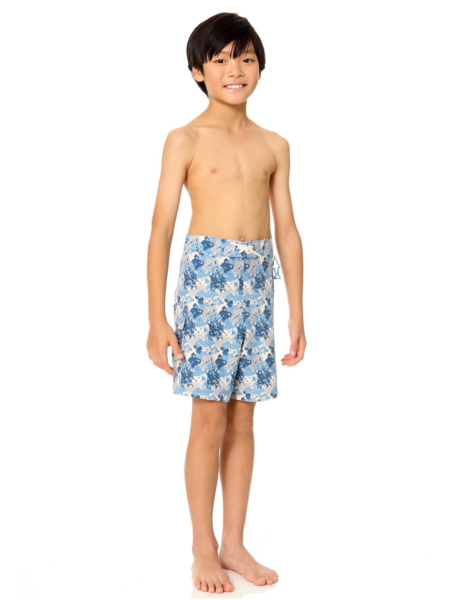 Rugged Shark Boys 6" Inseam Swim Trunks, Sizes 4-18