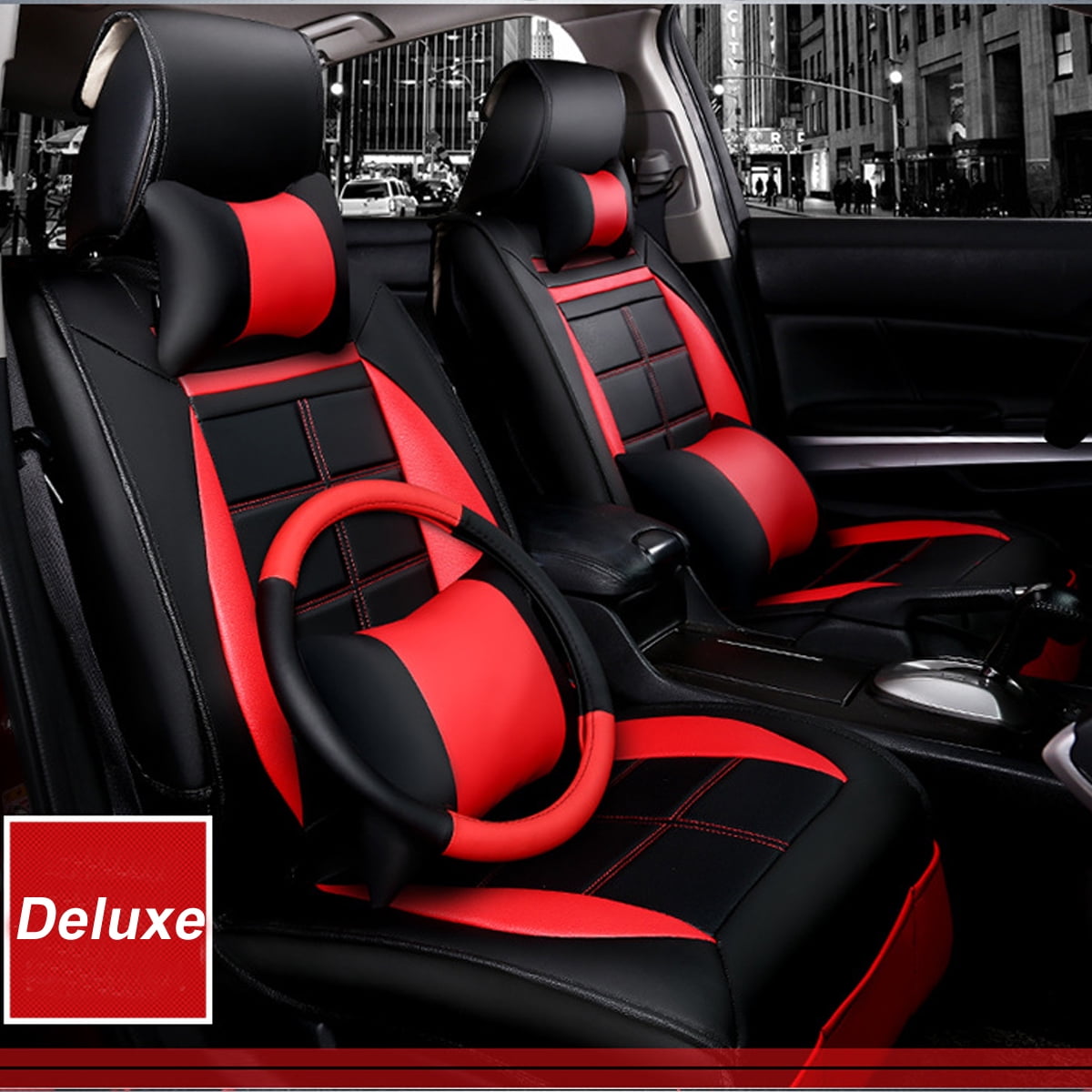 red and black seat covers walmart