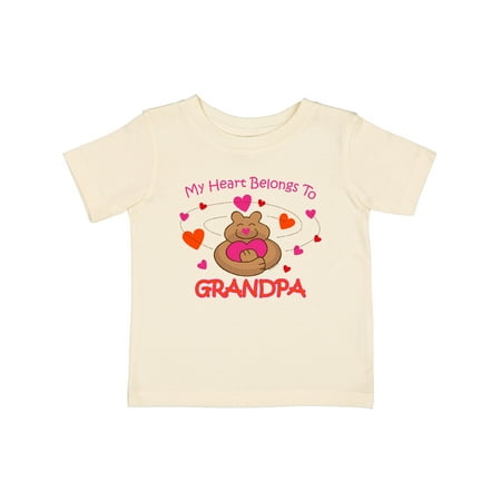 

Inktastic Heart Belongs to Grandpa Gift Baby Girl T-Shirt