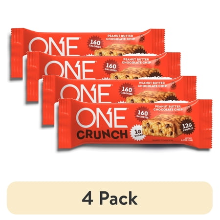 (4 pack) ONE Brands Crunch Peanut Butter Chocolate Chip Protein Bar, 1.41 oz (1 Bar)